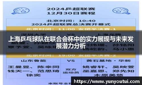 上海乒乓球队在联合会杯中的实力展现与未来发展潜力分析